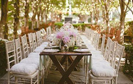 We hire tables and chairs to weddings
